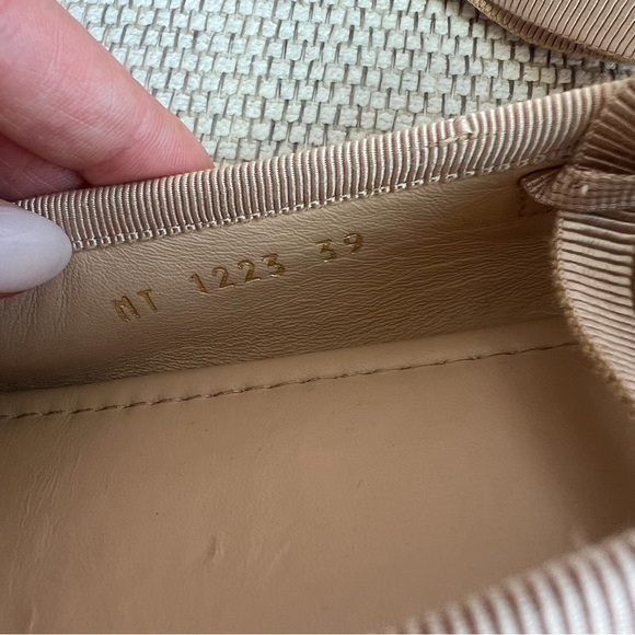 CHRISTIAN DIOR Satin Grosgrain D-Joy Ballet Flats in Pink Beige - Picture 9 of 11